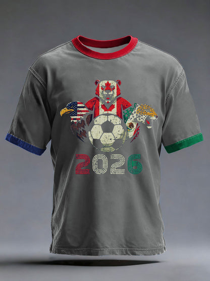 Men's Soccer 2026 Printed Casual T-Shirt