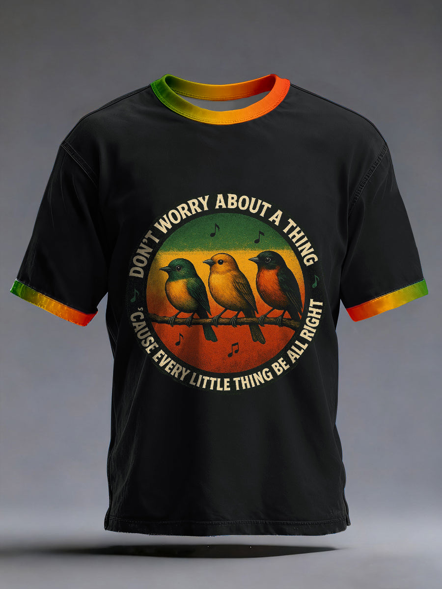 Men's Reggae Music Inspired Print Vintage T-Shirt