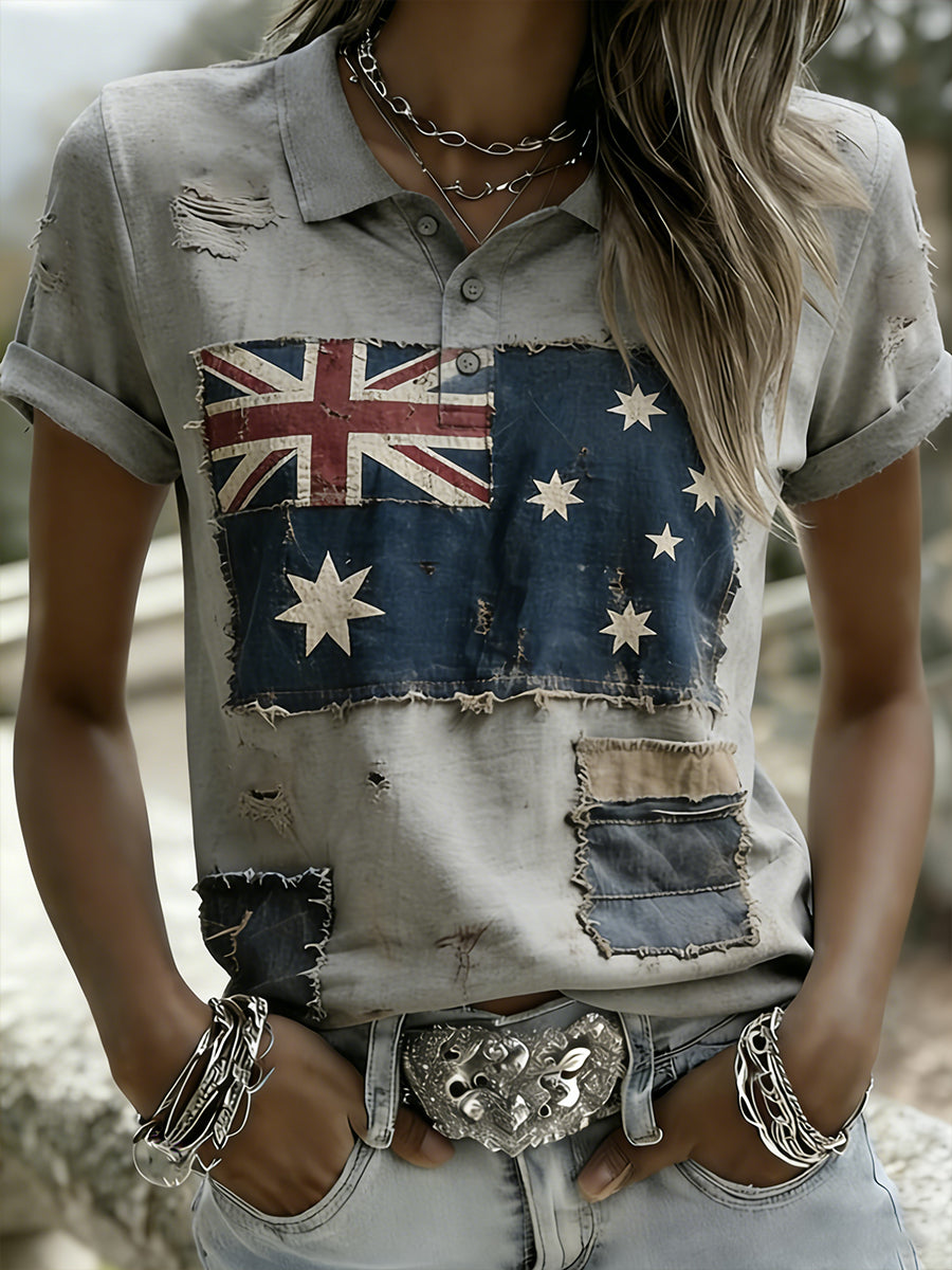 Women's Vintage-Style Australian Vacation And Leisure Comfortable Polo Shirt