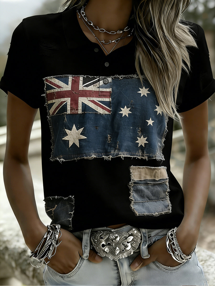 Women's Vintage-Style Australian Vacation And Leisure Comfortable Polo Shirt