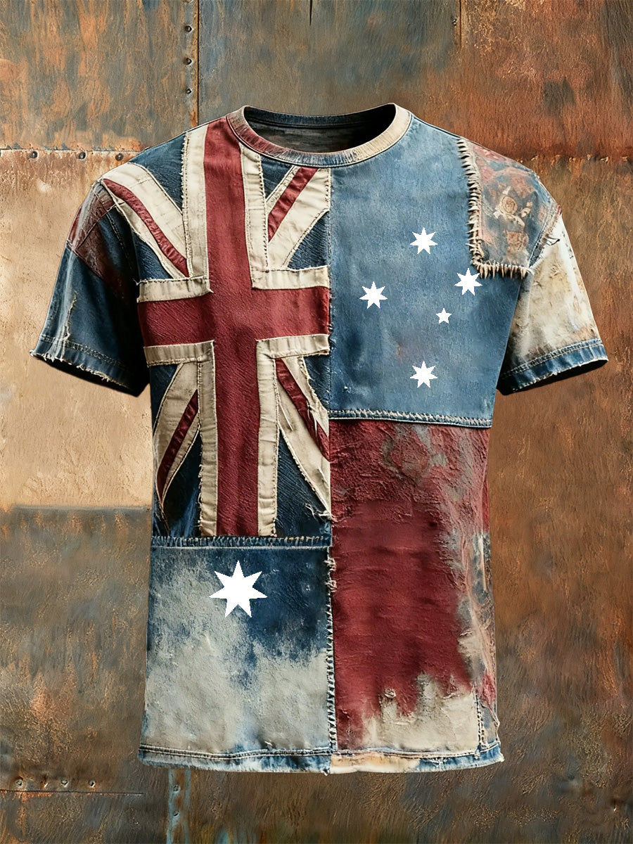 Men's Australian Vintage Distressed T-Shirt