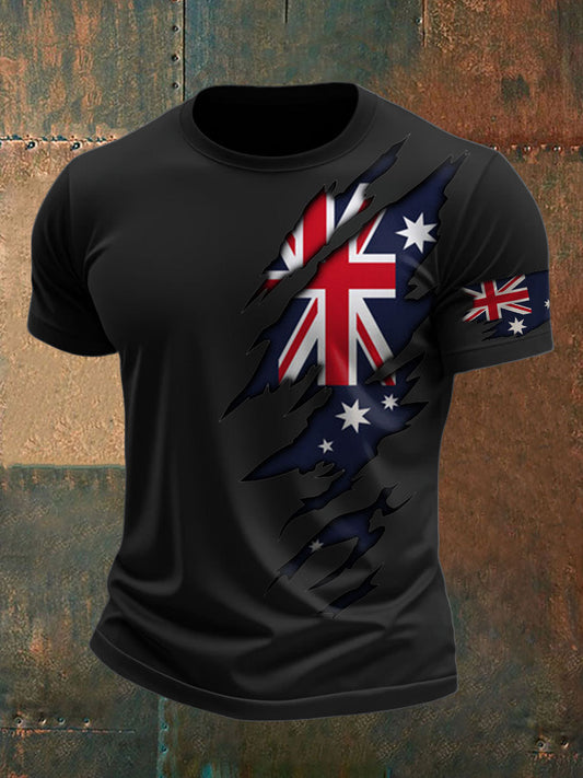 Men's AU Flag Pride Printed T-shirt