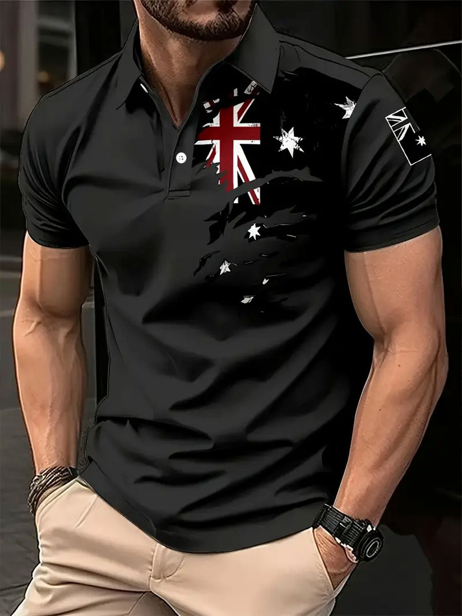 Men's Australia Patriotic Printed Casual Tops