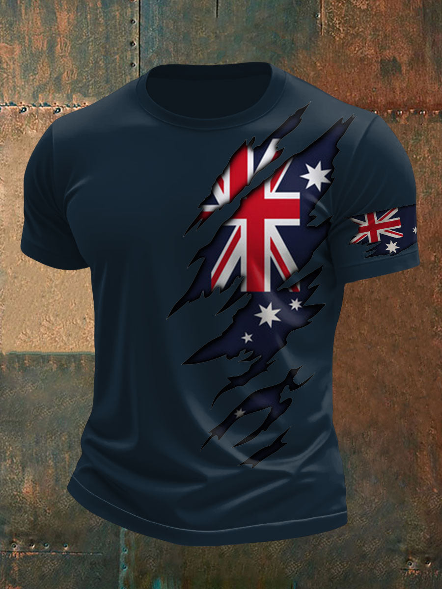 Men's AU Flag Pride Printed T-shirt