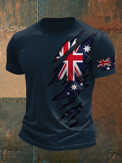 Men's AU Flag Pride Printed T-shirt