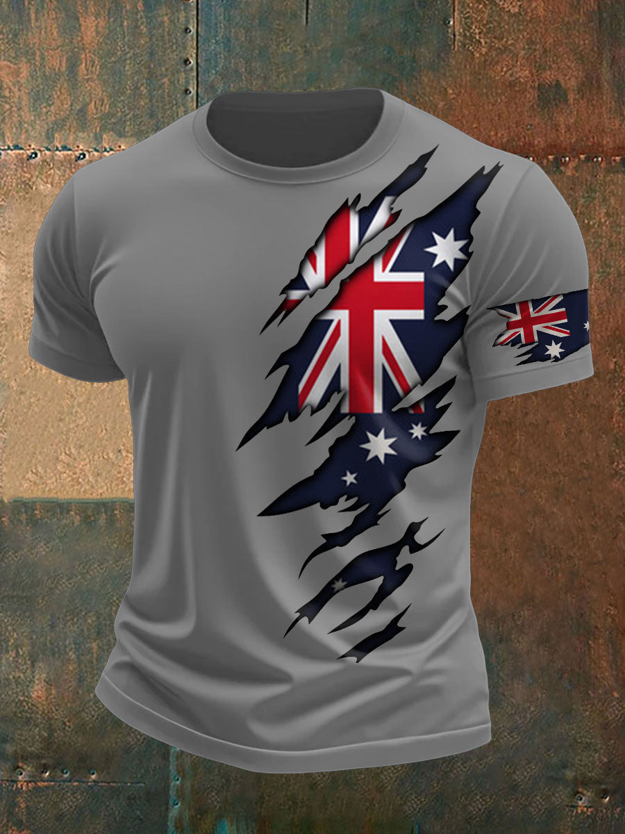 Men's AU Flag Pride Printed T-shirt