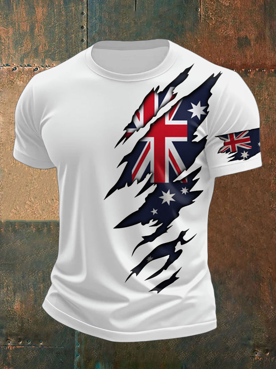 Men's AU Flag Pride Printed T-shirt