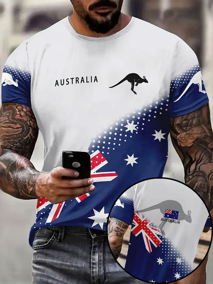 Men's Australia Patriotic Printed T-shirt