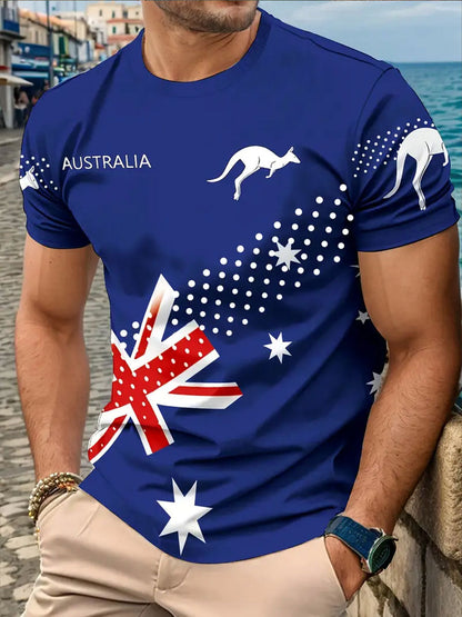 Men's Australia Patriotic Printed T-shirt