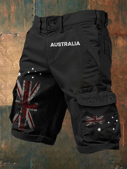 Men's AU Flag Printed Shorts