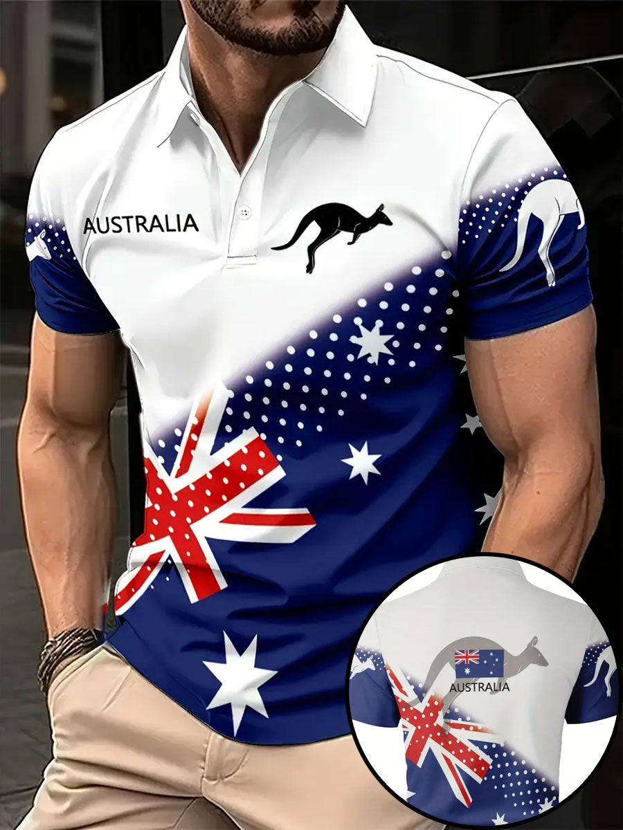 Men's Australia Patriotic Printed Casual Tops
