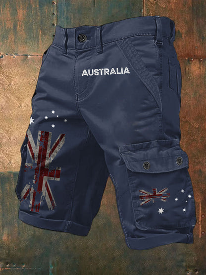 Men's AU Flag Printed Shorts