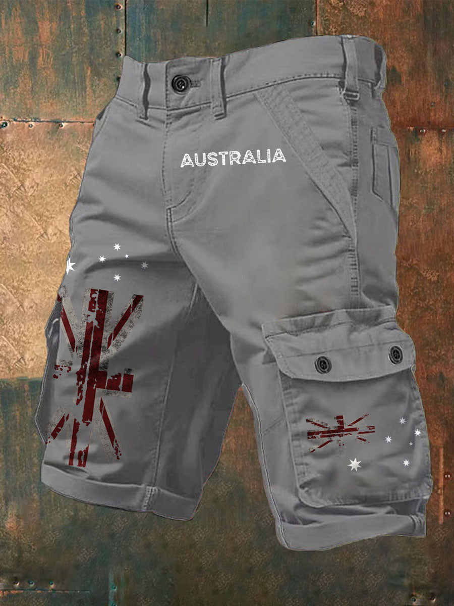 Men's AU Flag Printed Shorts