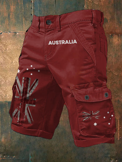 Men's AU Flag Printed Shorts