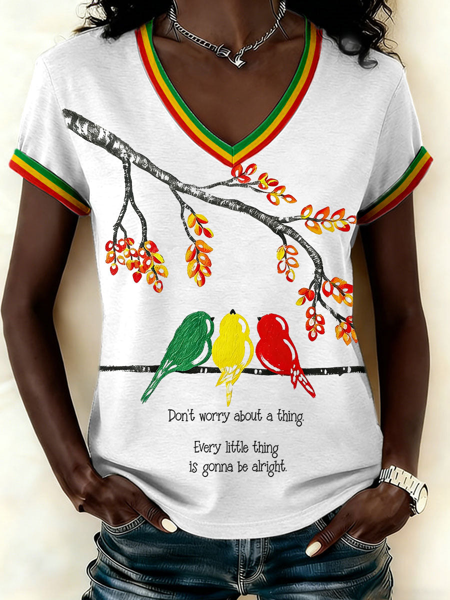 Women's Reggae Print Casual T-shirt
