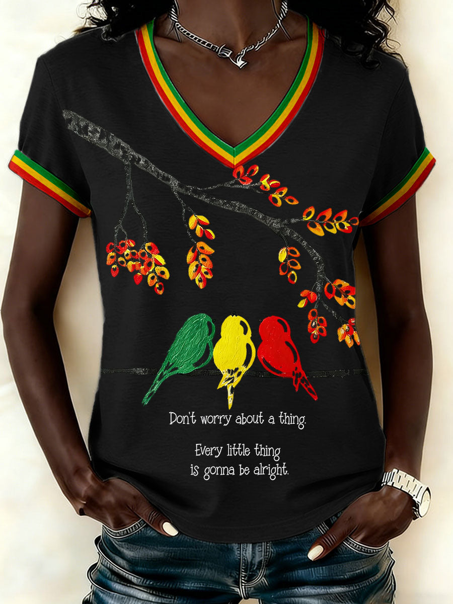 Women's Reggae Print Casual T-shirt