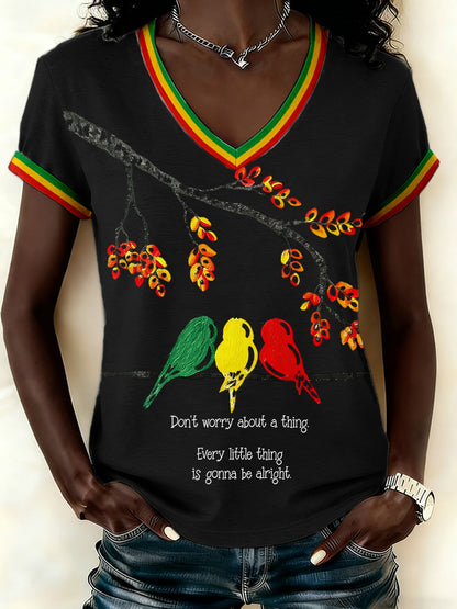 Women's Reggae Print Casual T-shirt