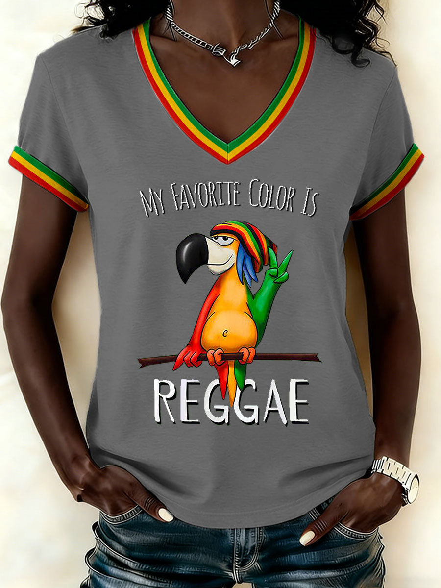 Women's Reggae Print Casual T-shirt