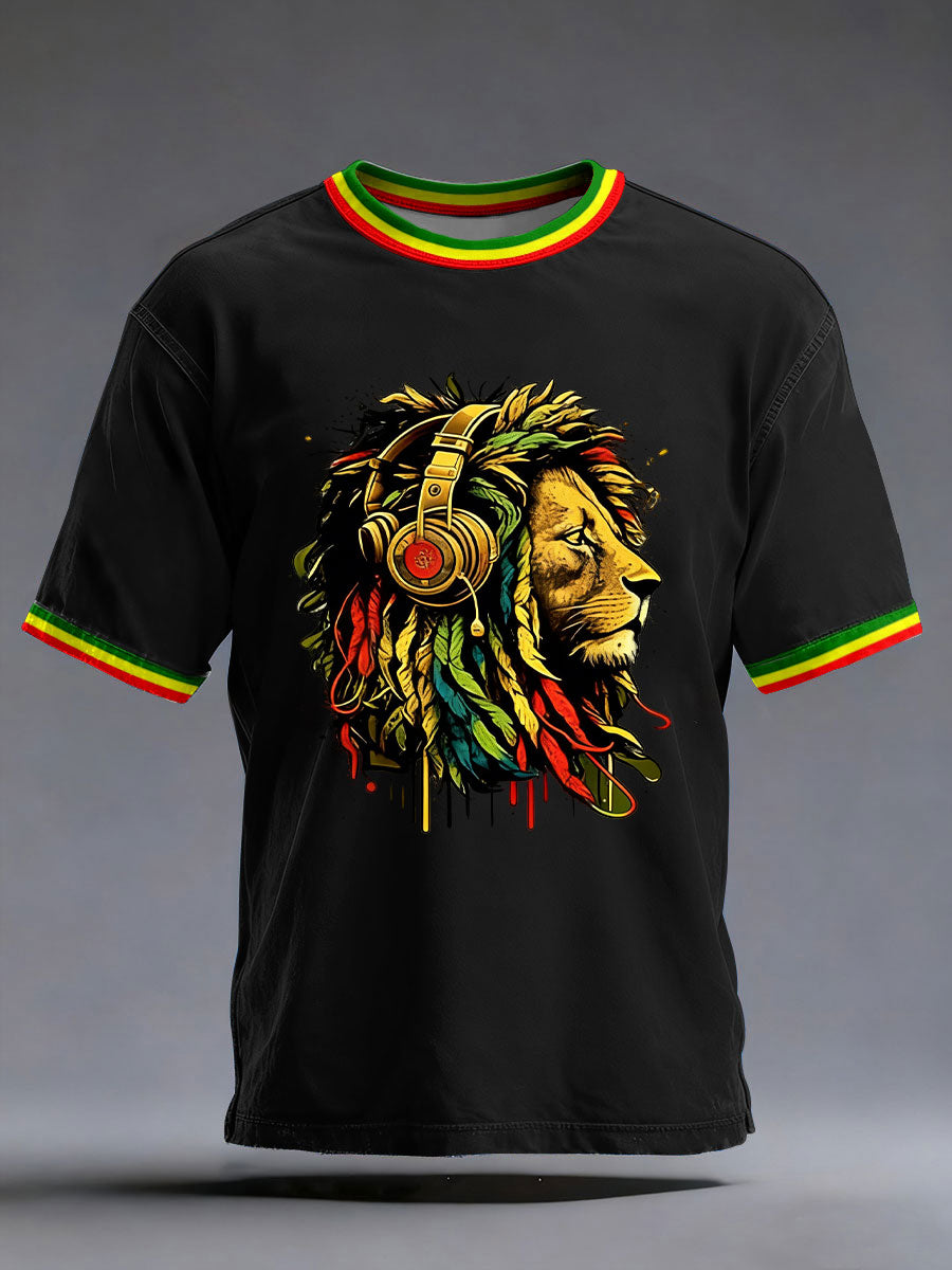 Men's Reggae Print Casual T-shirt