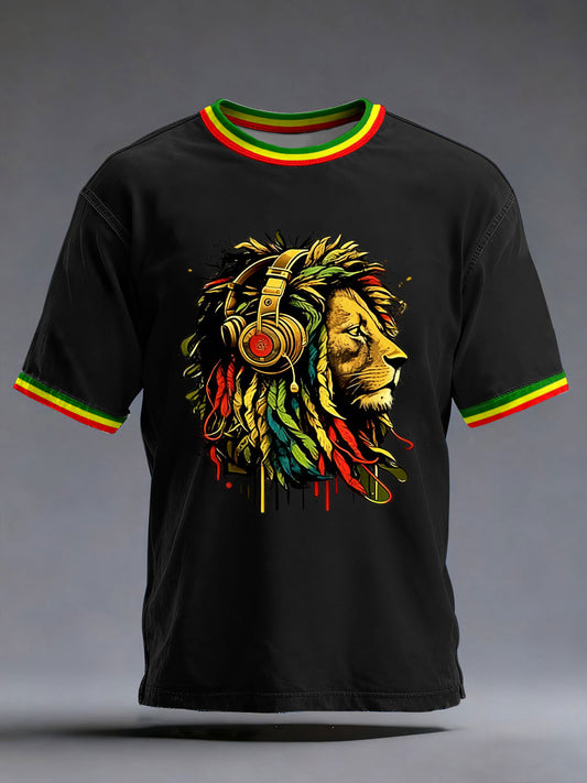 Men's Reggae Print Casual T-shirt