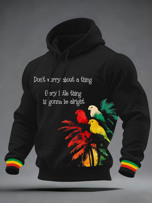 Men's Reggae Print Casual Hoodie
