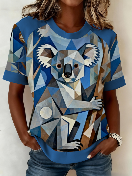 Women's AU Koala Art Printed T-shirt