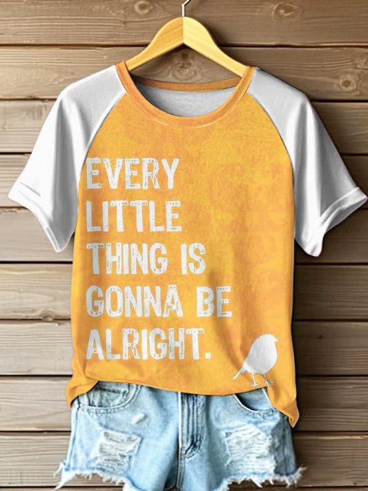 Women's Reggae Printed Vintage Fashion Loose Short Sleeve T-Shirt