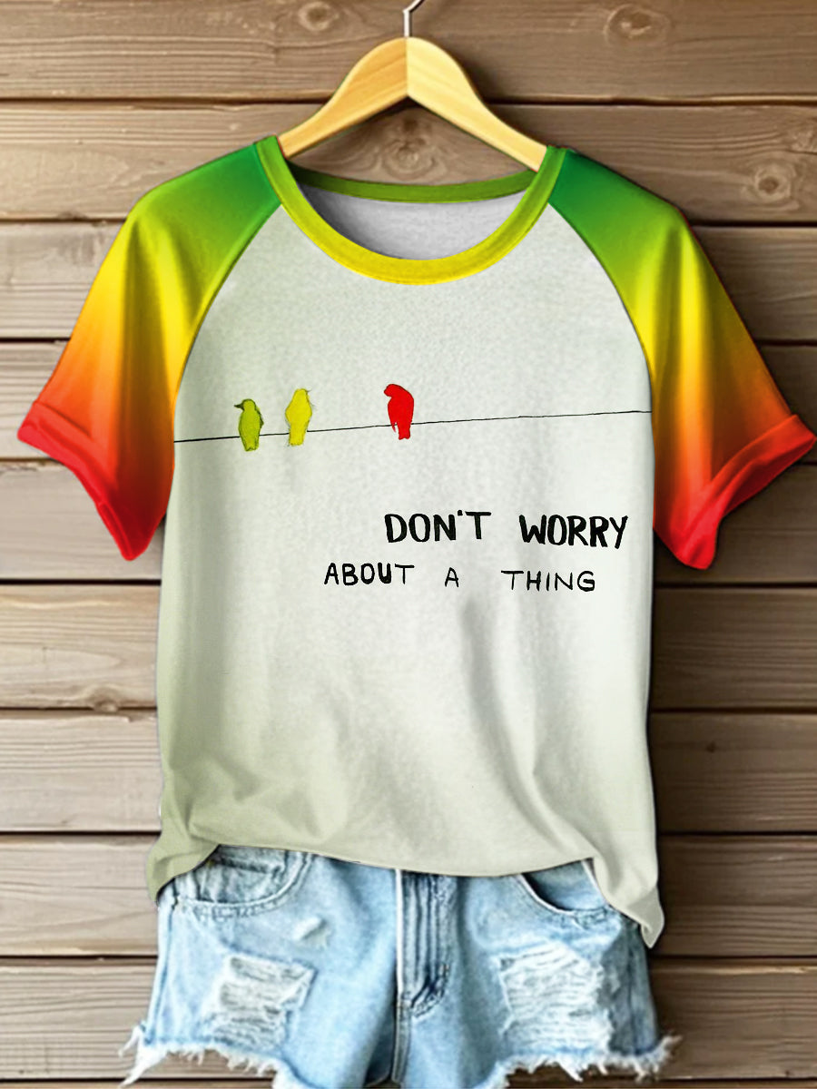 Women's Reggae Printed Vintage Fashion Loose Short Sleeve T-Shirt