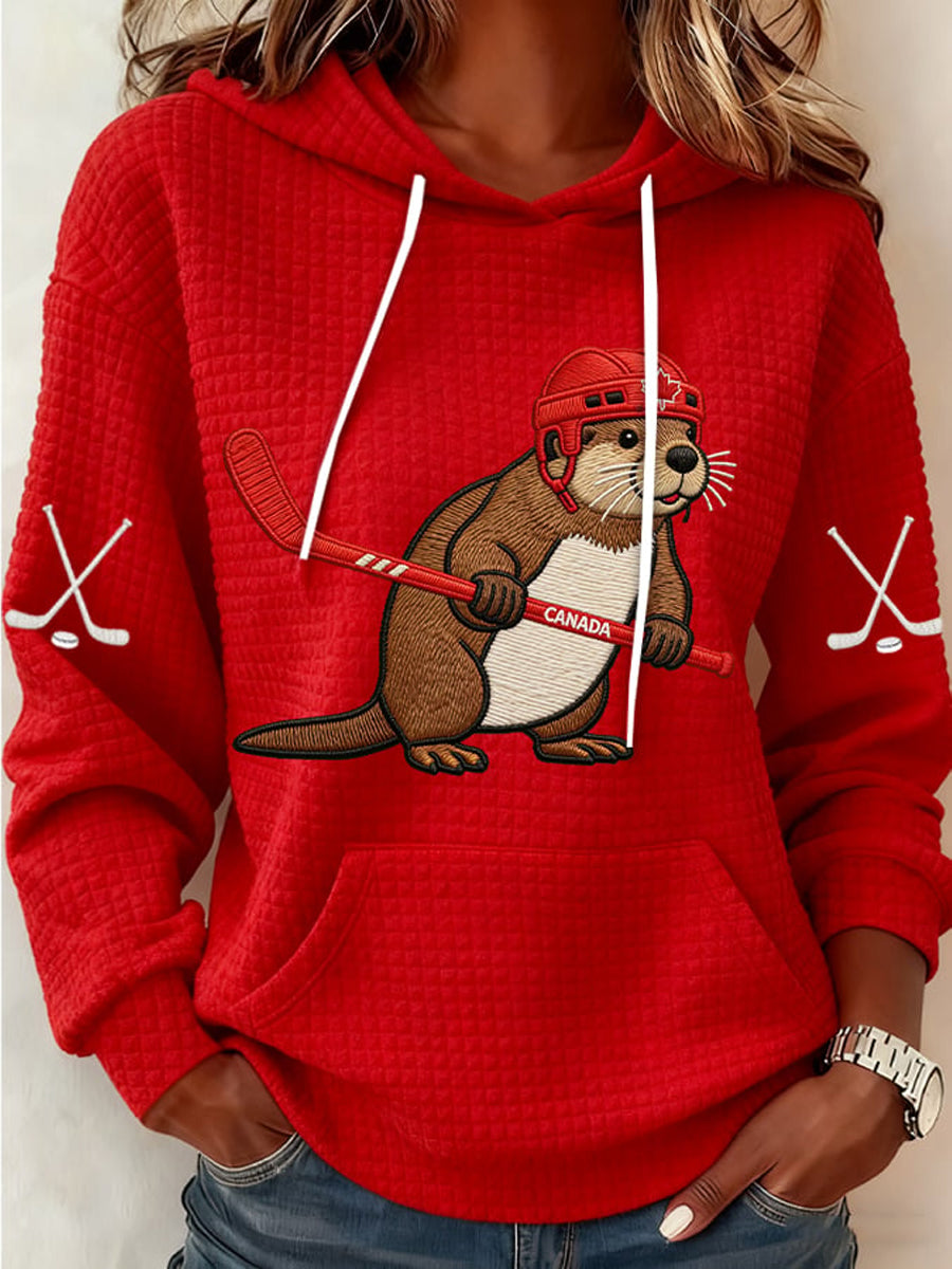 Women's Canada Hockey Print Hoodie