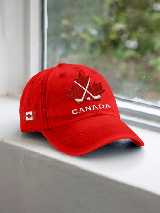 Unisex Retro Canada Hockey Printed Hat