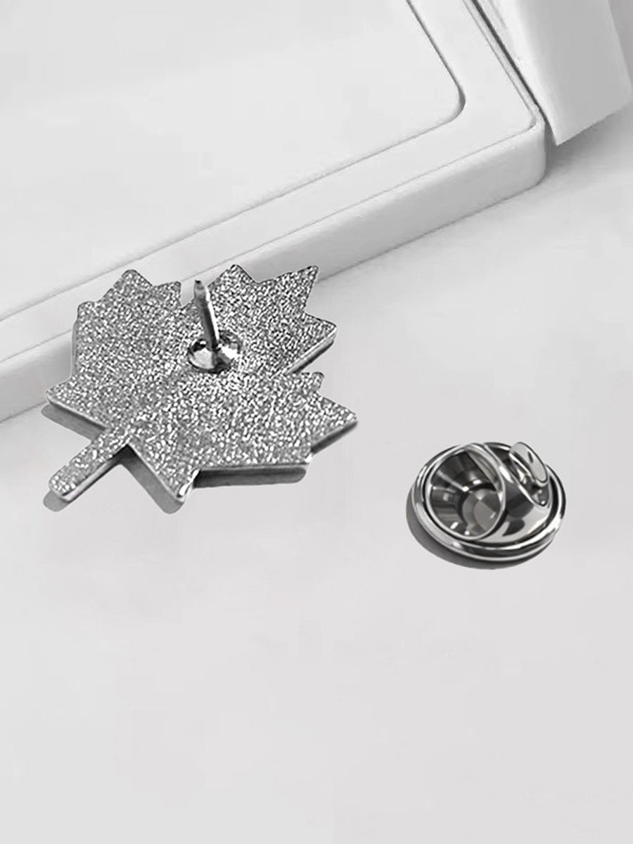 Unisex  Canadian Red Maple Leaf Flag Brooch
