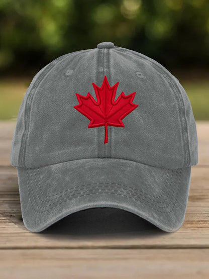 Unisex Canadian Flag And Maple Leaf Print Hat