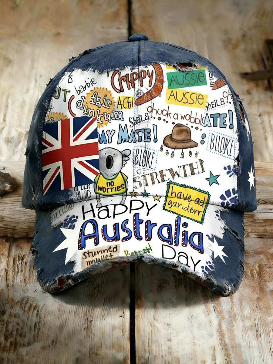 Unisex Vintage Australian Vacation Pattern Printed Hat