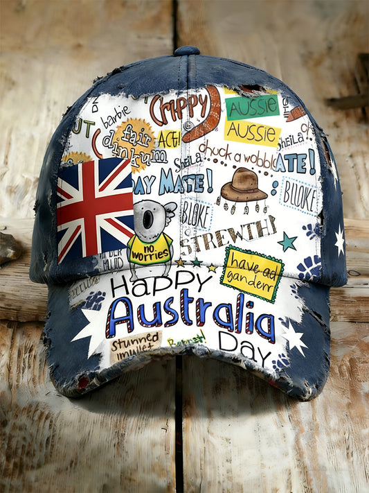 Unisex Vintage Australian Vacation Pattern Printed Hat