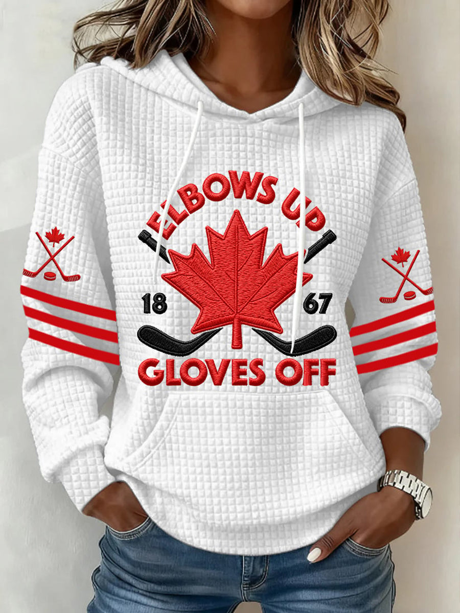 Men's Autumn Winter Canadian Ice Hockey Print Sporty Casual Top