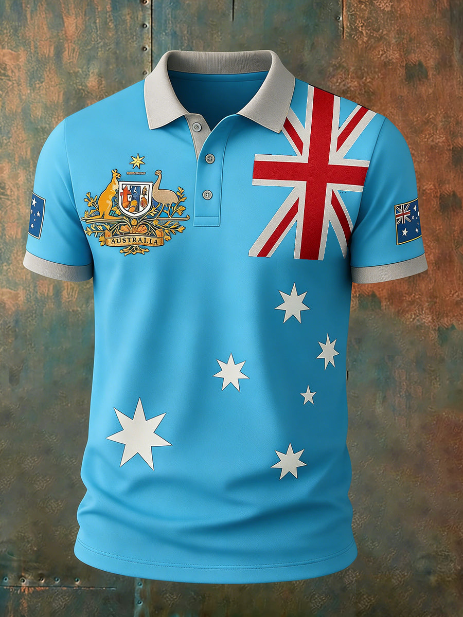 Men's Vintage Australian Holiday Smart Casual Polo Shirt