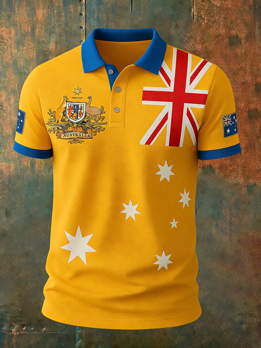 Men's Vintage Australian Holiday Smart Casual Polo Shirt