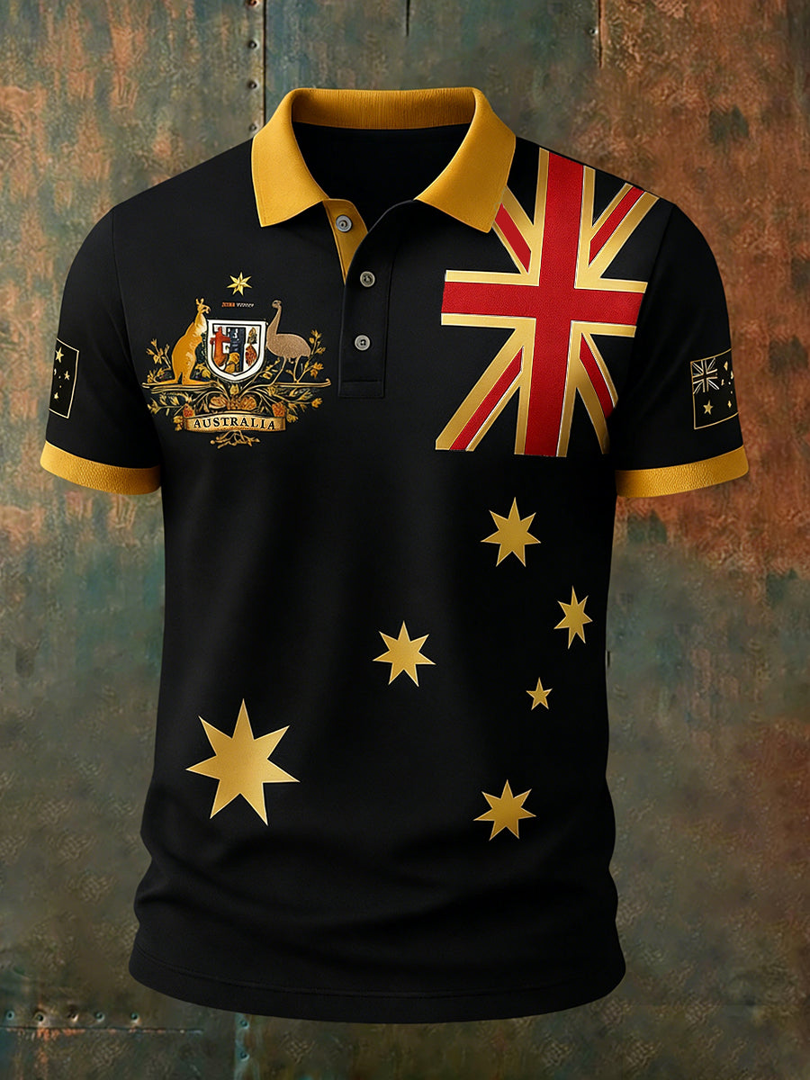Men's Vintage Australian Holiday Smart Casual Polo Shirt
