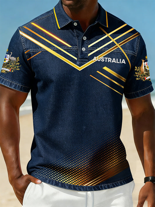 Men's Vintage Australian Holiday Smart Casual Polo Shirt