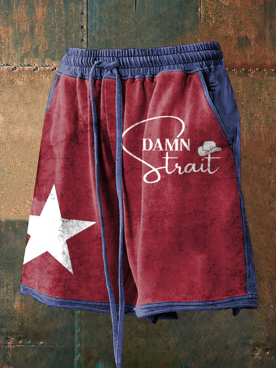 Men's Damn Strait Country Music Fan Print Shorts