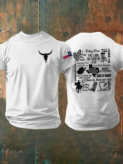 Men's Country Music Texas Print short sleeves t-shirt