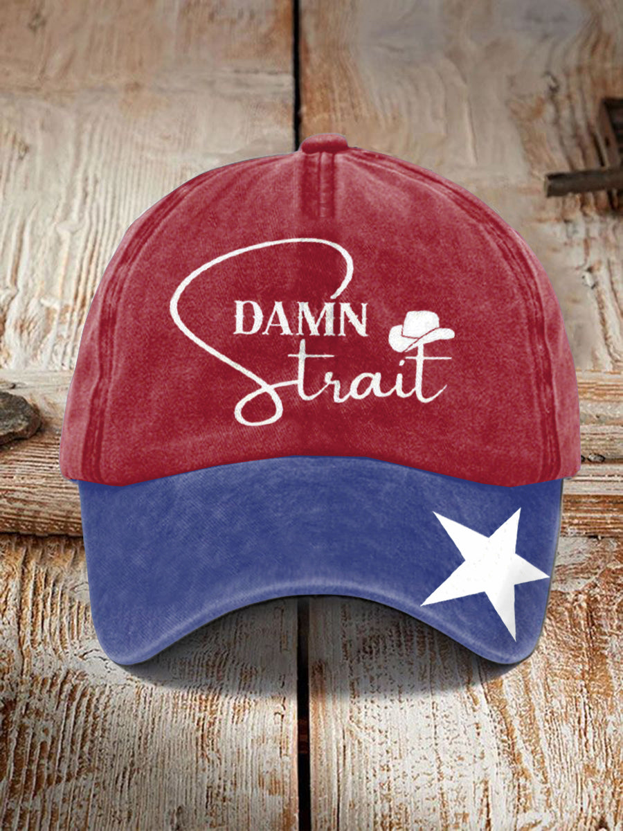 Unisex Damn Strait Country Music Fan Design Print Hat