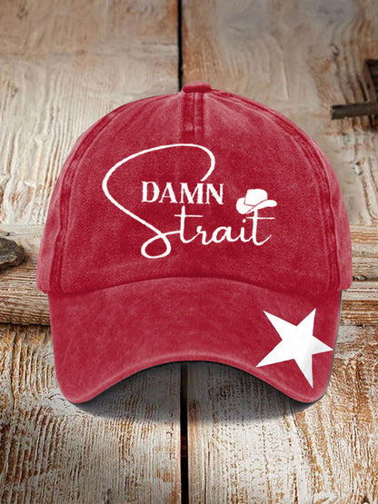 Unisex Damn Strait Country Music Fan Design Print Hat