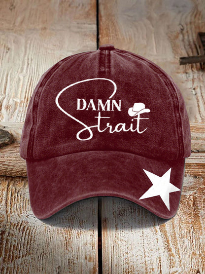 Unisex Damn Strait Country Music Fan Design Print Hat