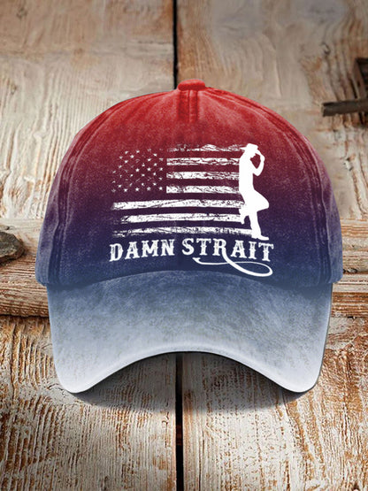 Unisex Damn Strait Country Music Fan Print Hat