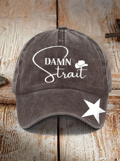 Unisex Damn Strait Country Music Fan Design Print Hat
