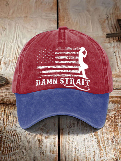 Unisex Damn Strait Country Music Fan Print Hat