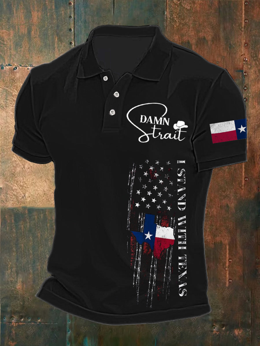 Men's Country Music Support Texas Print short sleeve shirt