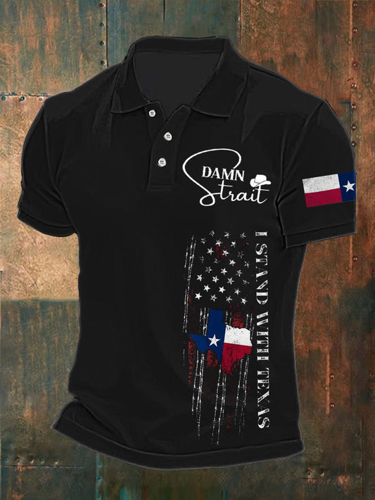 Men's Country Music Support Texas Print short sleeve shirt