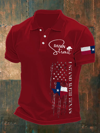 Men's Country Music Support Texas Print short sleeve shirt